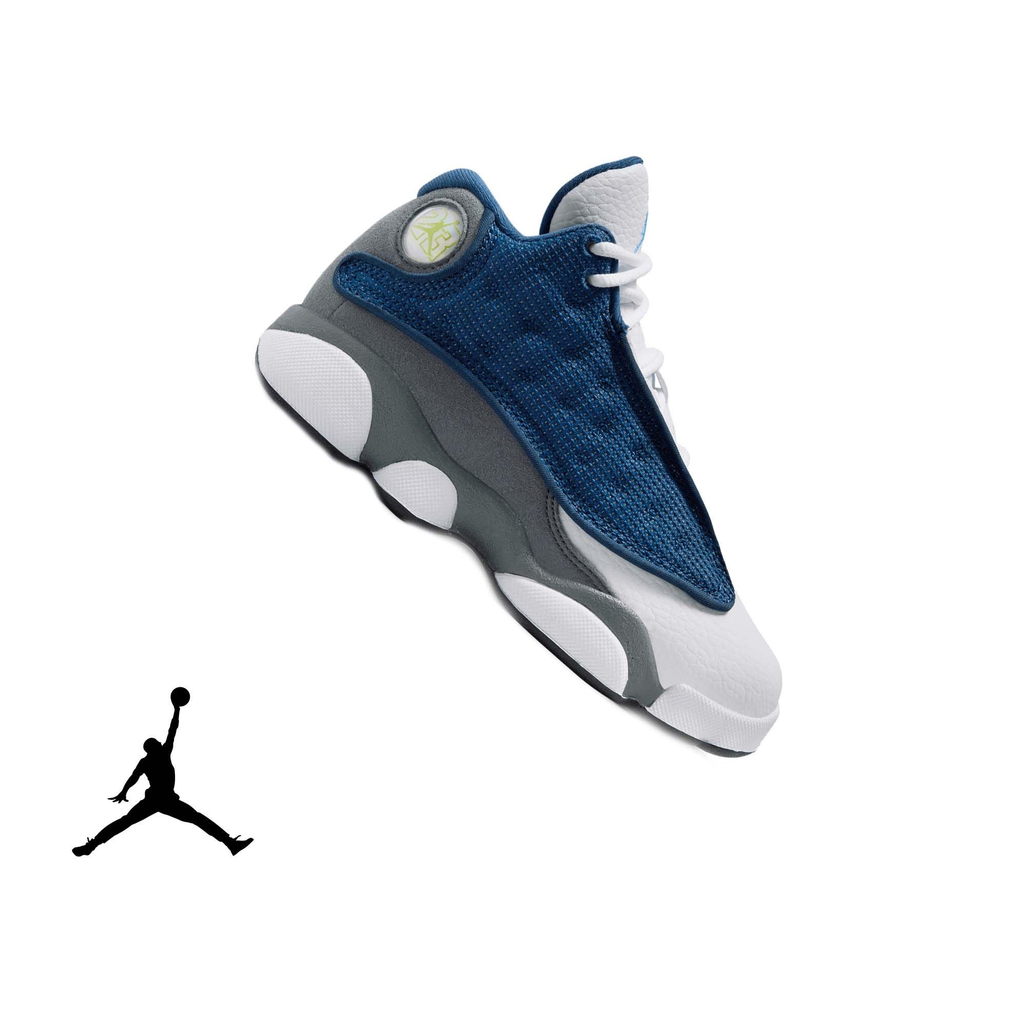 Jordan 13 Retro "Navy and Flint Grey" Preschool Kids' Shoe - NAVY/UNIVERSITY BLUE/FLINT GREY/WHITE